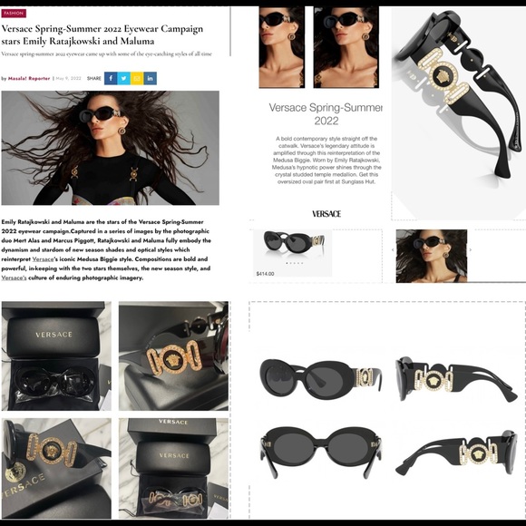 VERSACE MEDUSA OVAL AS SEEN ON EMILY RATAJKOWSKI FOR 2022 VERSACE CAMPAIGN - Picture 15 of 16